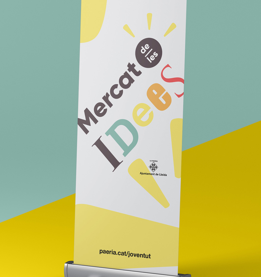 Logotipo del Mercat de les Idees Lleida 2017 aplicado. Logotip del Mercat de les Idees Lleida 2017 aplicat.