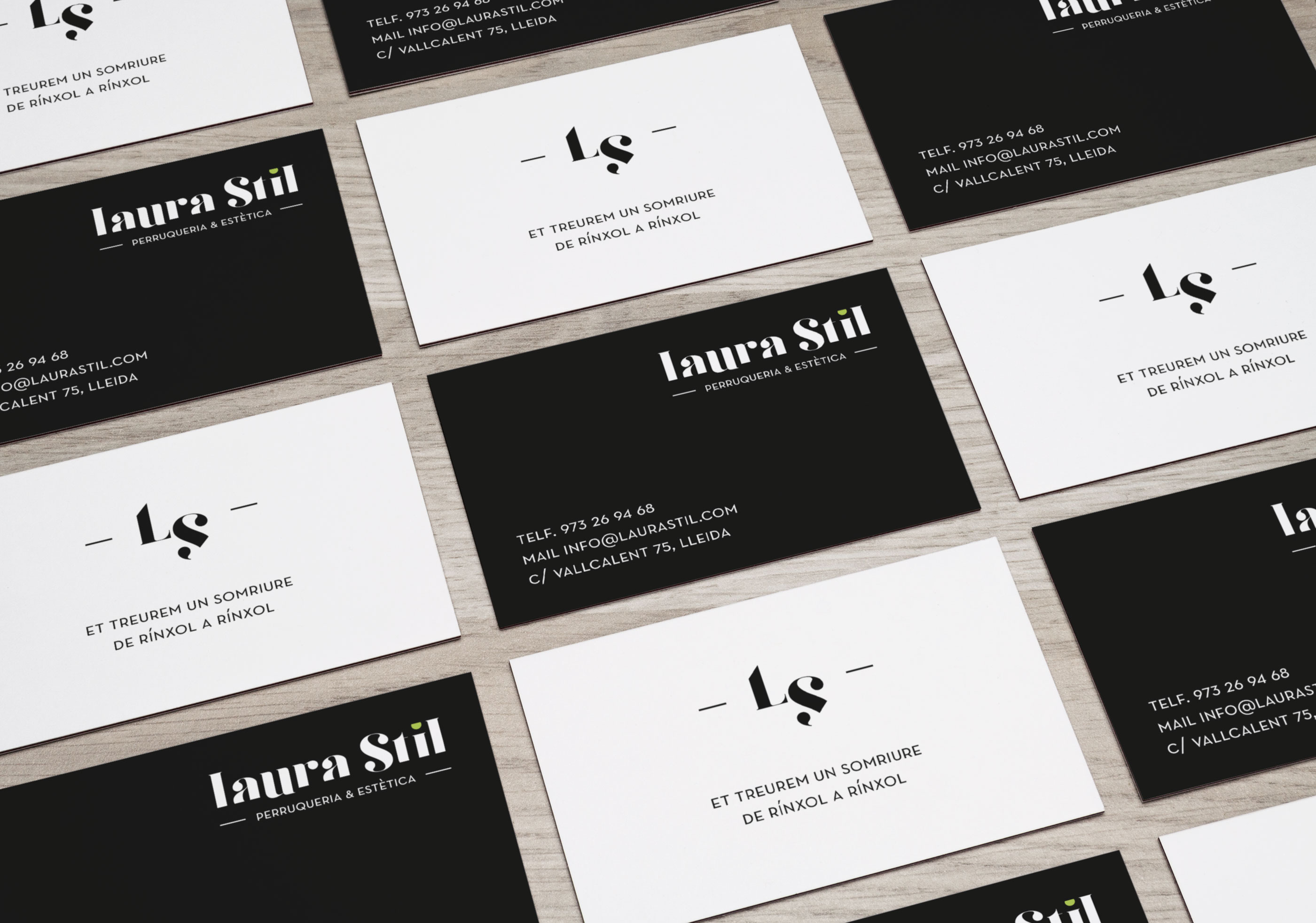 Tarjetas de visita para Laura Stil Lleida. Targeta de visita per a Laura Stil Lleida.