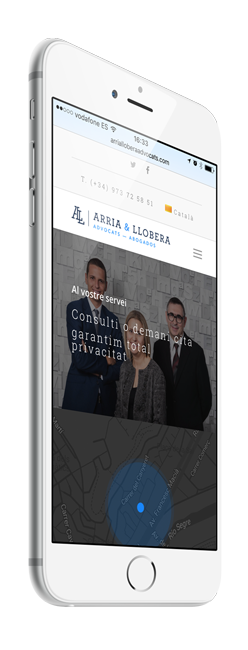 Página web responsive para Arria Llobera Advocats Lleida. Pàgina web responsive per a el bufet Arria Llobera Advocats Lleida.