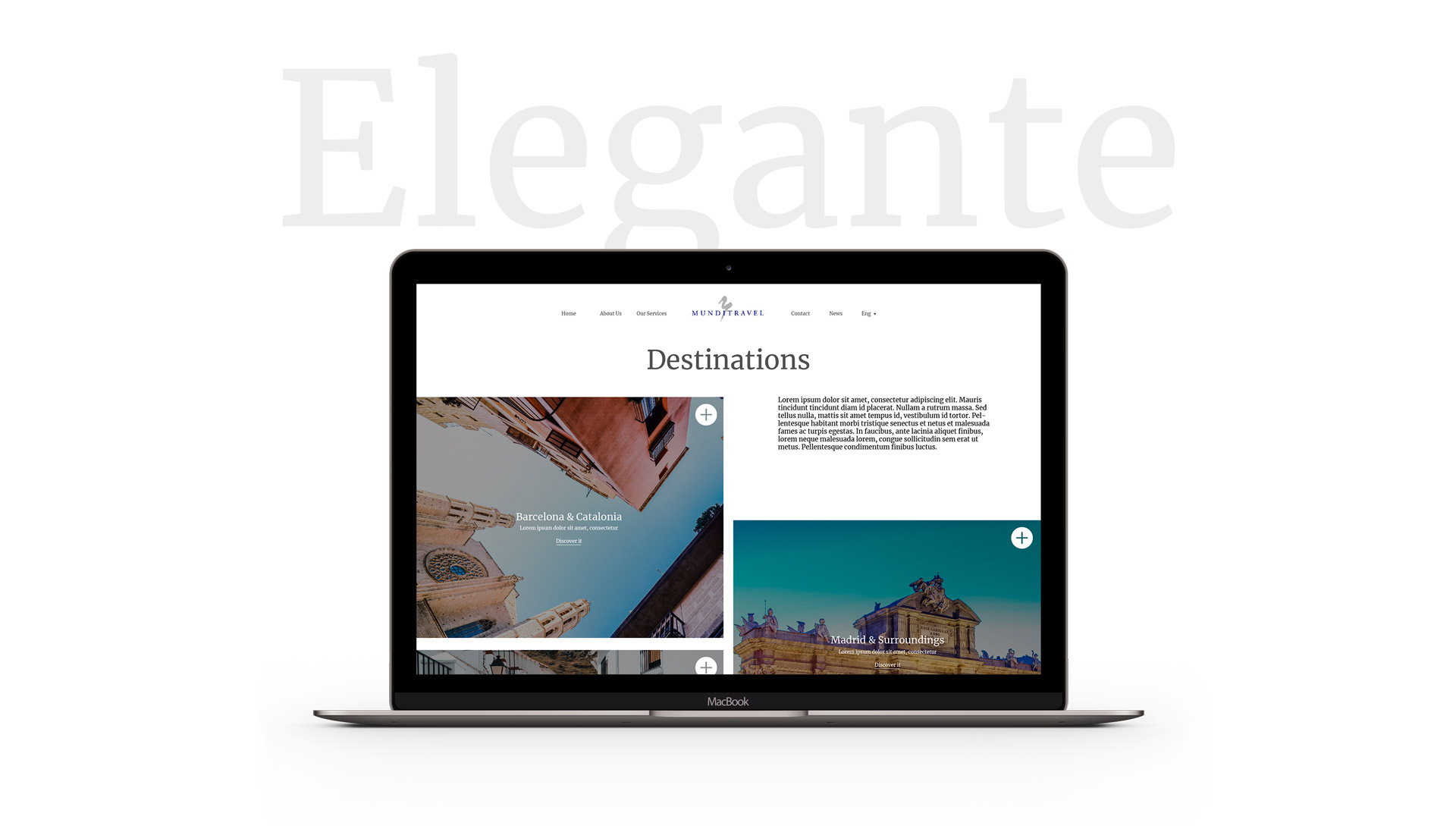 Diseño web para la empresa de viajes munditravel Barcelona. Disseny web per a l'empresa munditravel Barcelona.