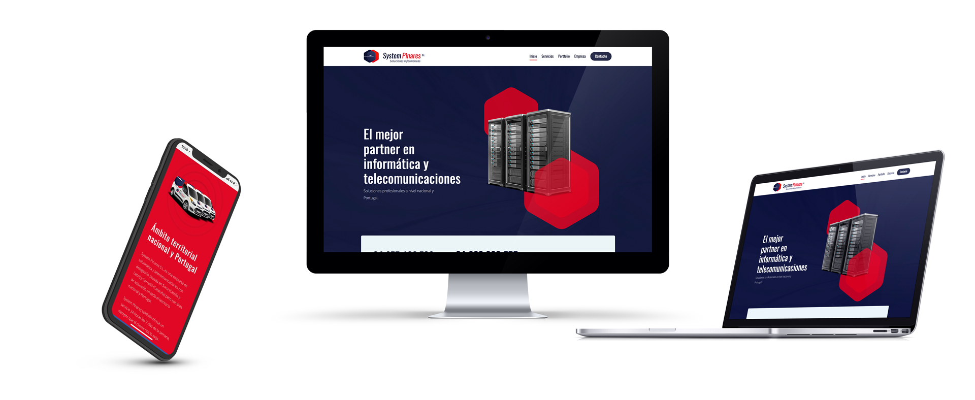 Disseny web per a la empresa System Pinares. Programació de la pàgina web a càrrec de Crits Gràfics Lleida.
